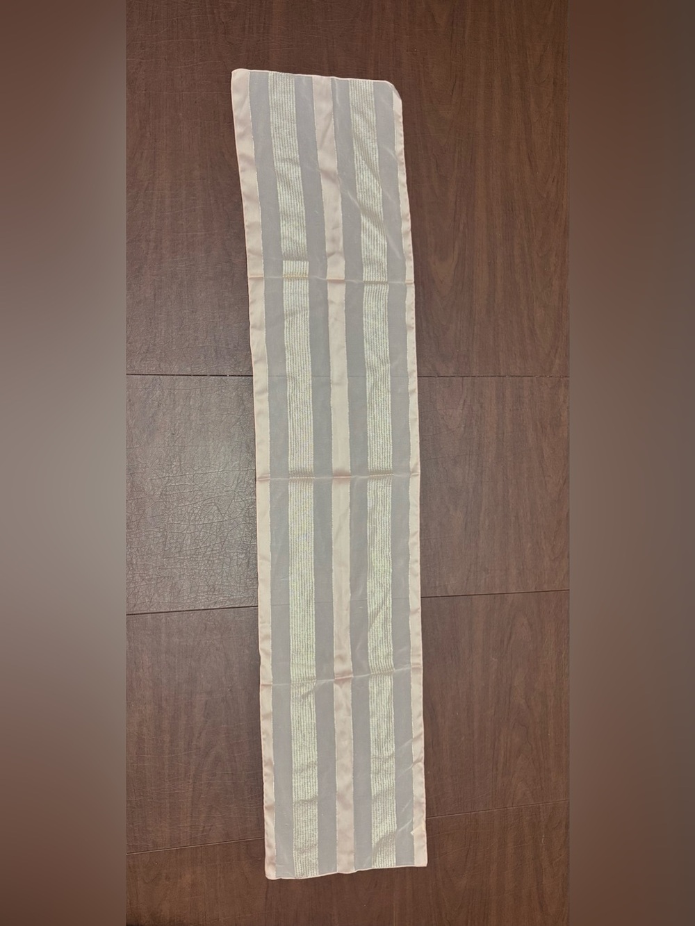 1980s or 1990d Vintage Women’s Light Pink or Peach Stripe Dress Scarf